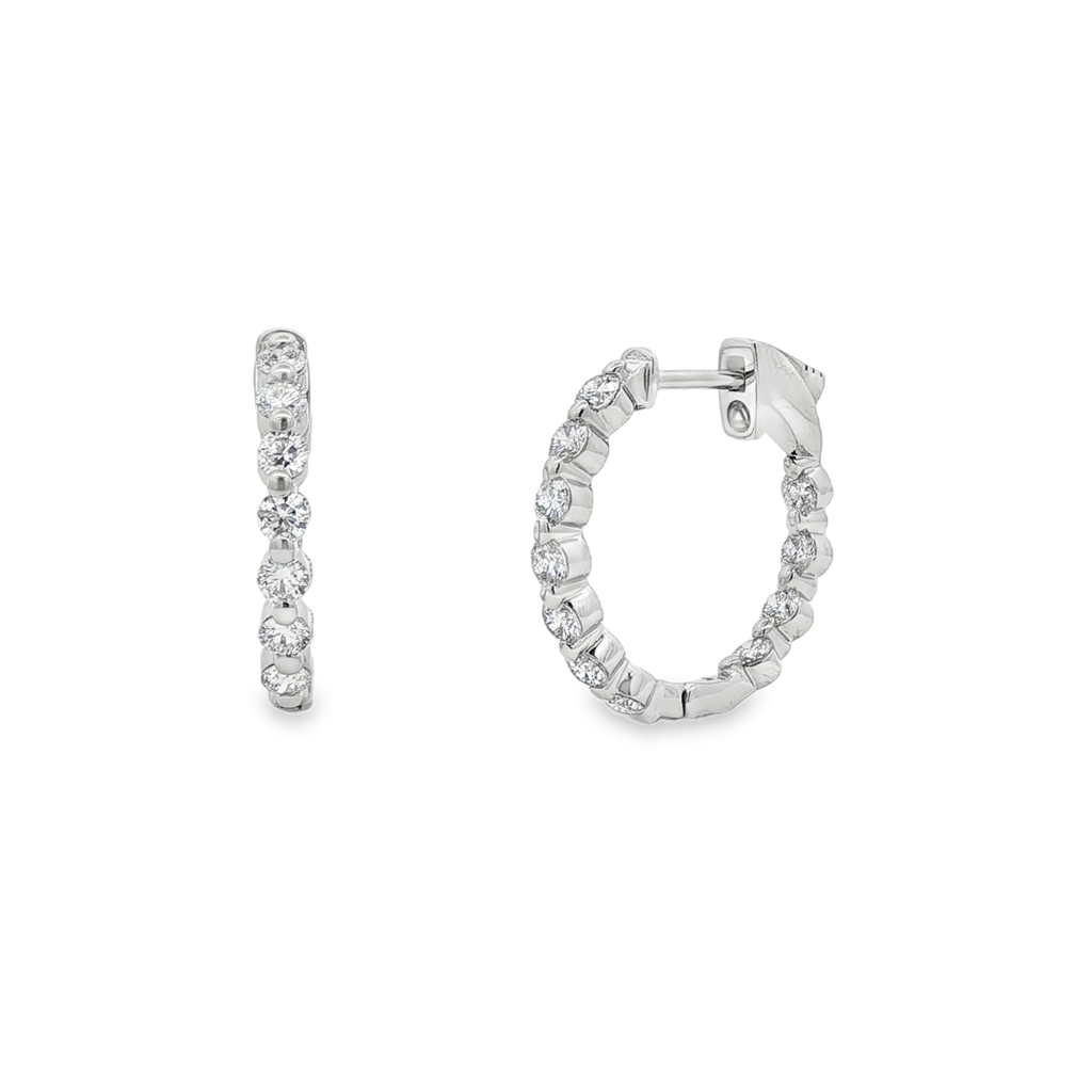 14K White Gold 19mm Inside-Out Lab Grown Diamond Hoop Earrings – 1.21ctw.