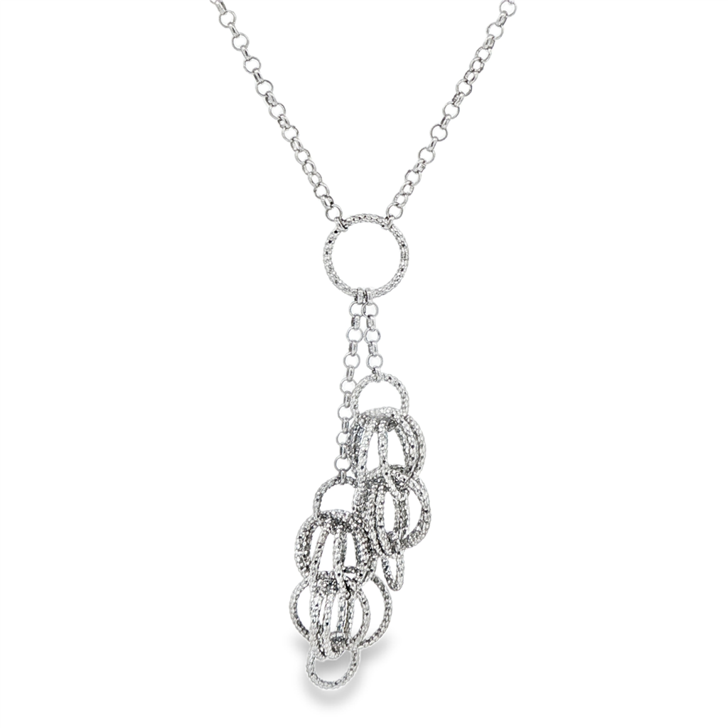 Frederic Duclos Sterling Silver Circle Pendant Necklace – 16–18", 7.8g