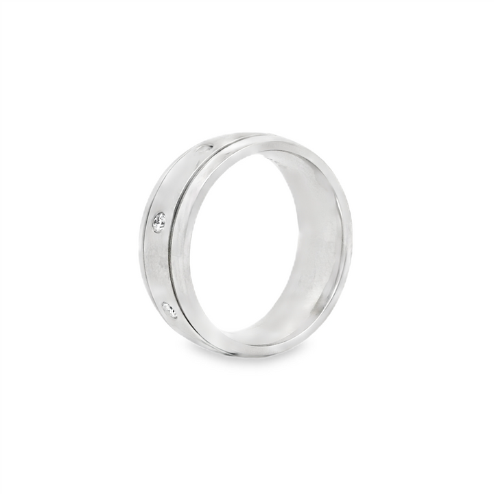 Palladium 8mm Men’s Band – 0.24ctw.