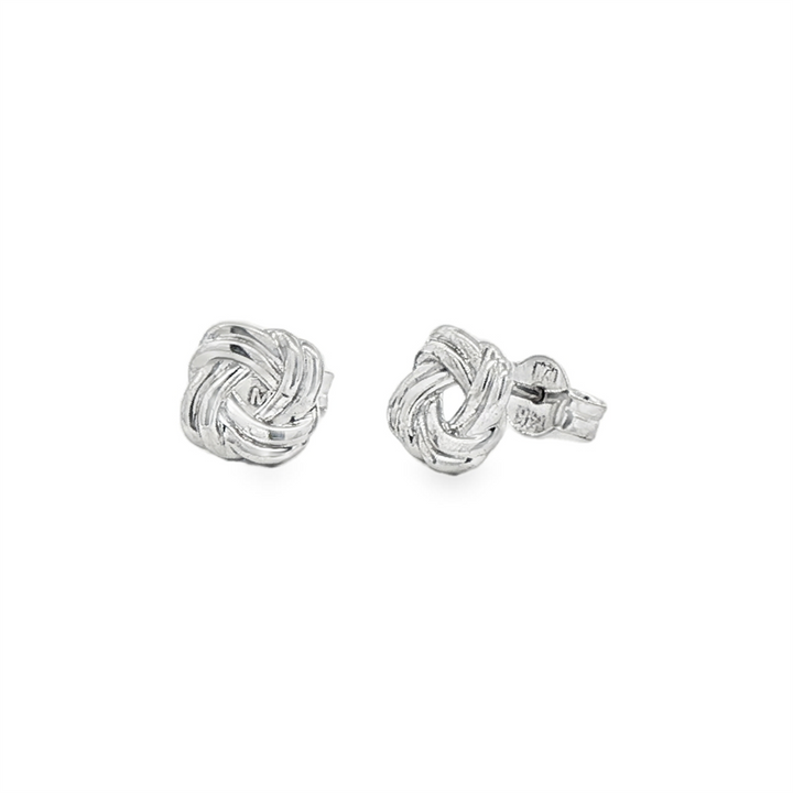 14K White Gold Love Knot Stud Earrings – 1.9g
