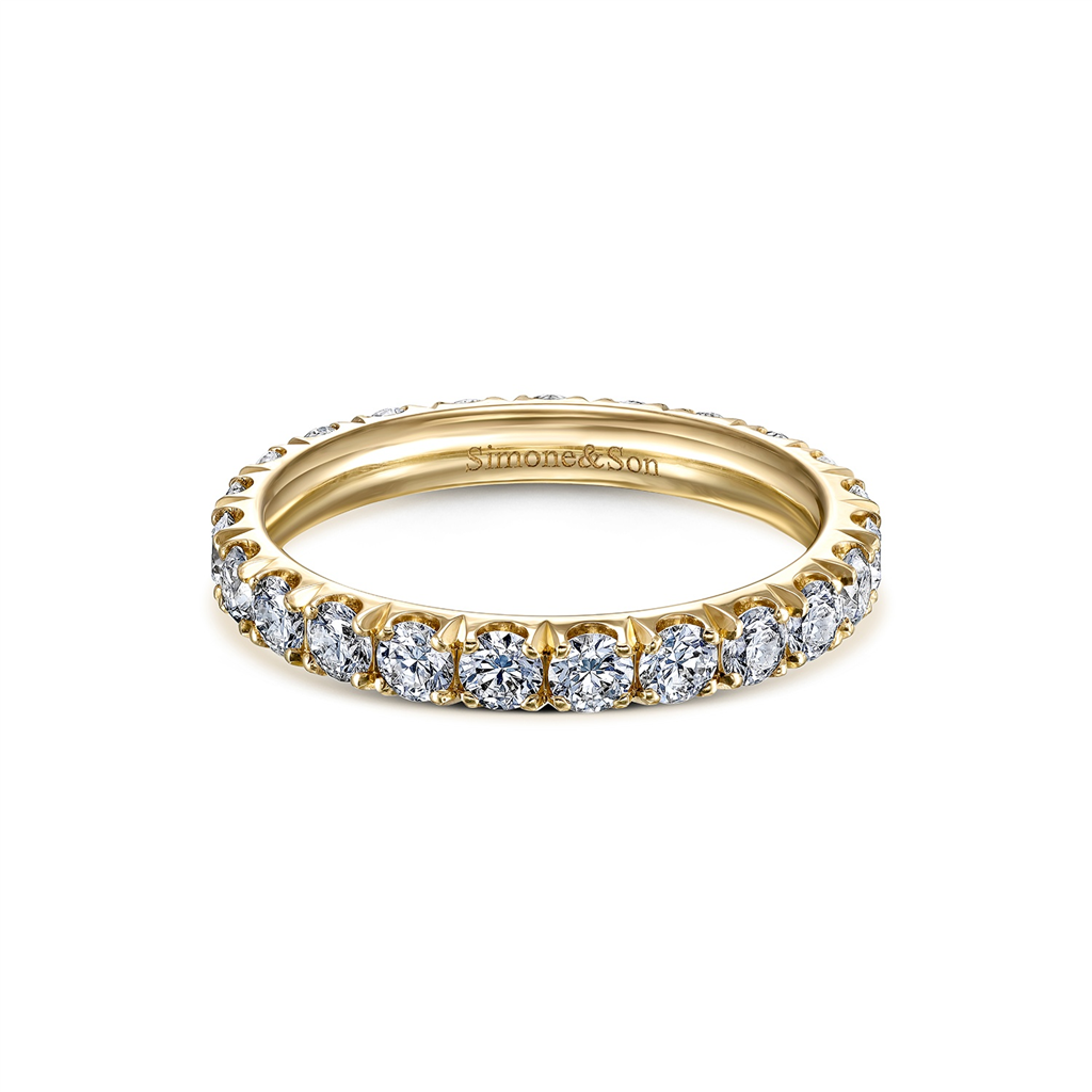 14K Yellow Gold U-Prong Diamond Wedding Band - 1.67ctw.