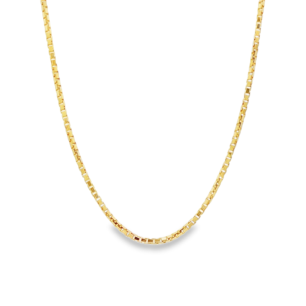 14KY Octagonal Box Chain – 22", 1.3mm, approx. 7.6g
