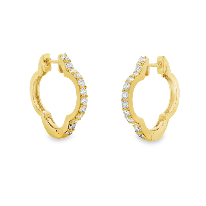 18K Yellow Gold Clover Hoop Earrings – 0.86ctw.