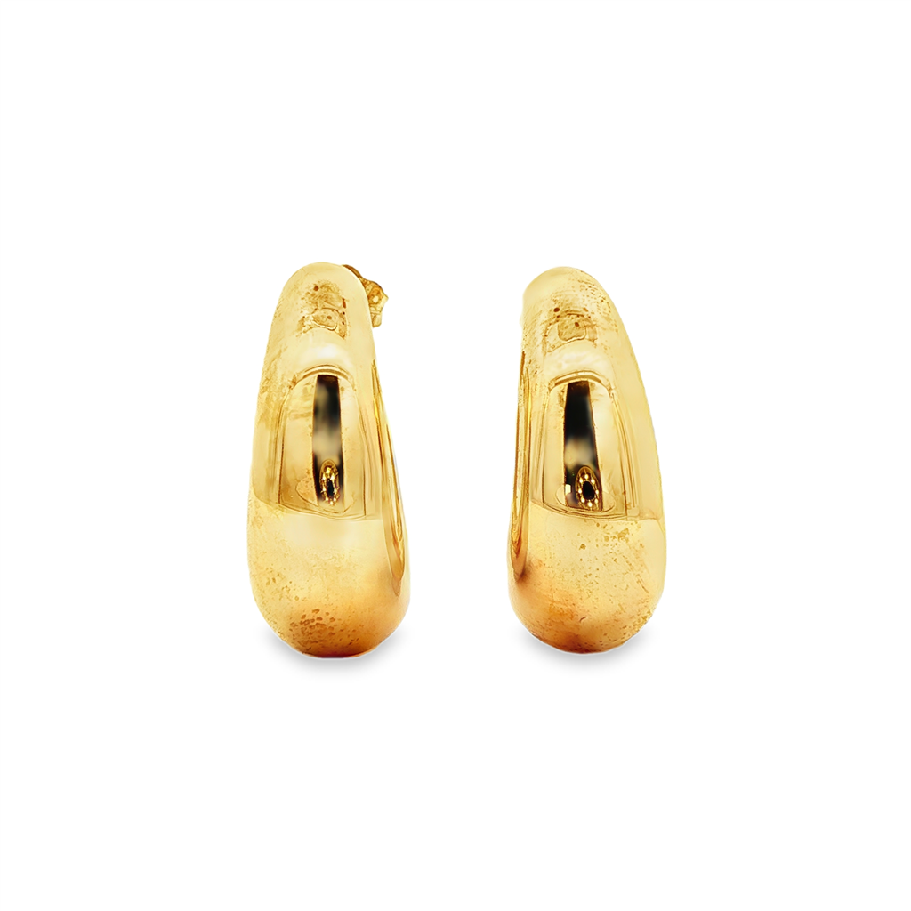 18K Yellow Gold Hollow Bubble Hoop Earrings – 4.7g