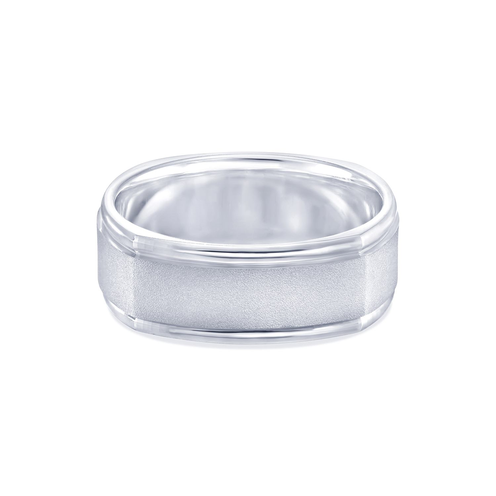 True Knots 14K White Gold Men’s Wedding Band – 8mm