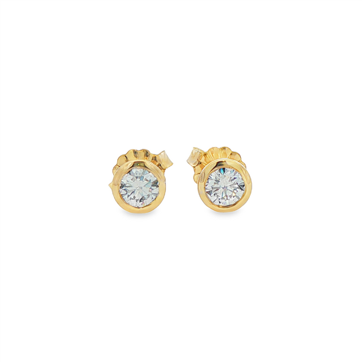 14K Yellow Gold Lab Diamond Bezel Stud Earrings – 0.52ctw