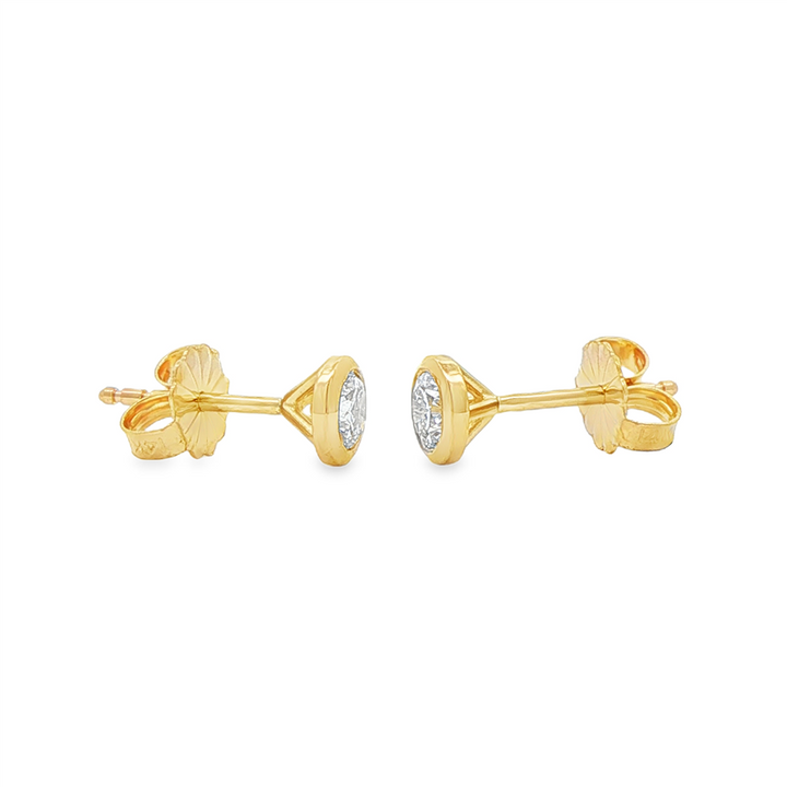 14K Yellow Gold Lab Diamond Bezel Stud Earrings – 0.52ctw.