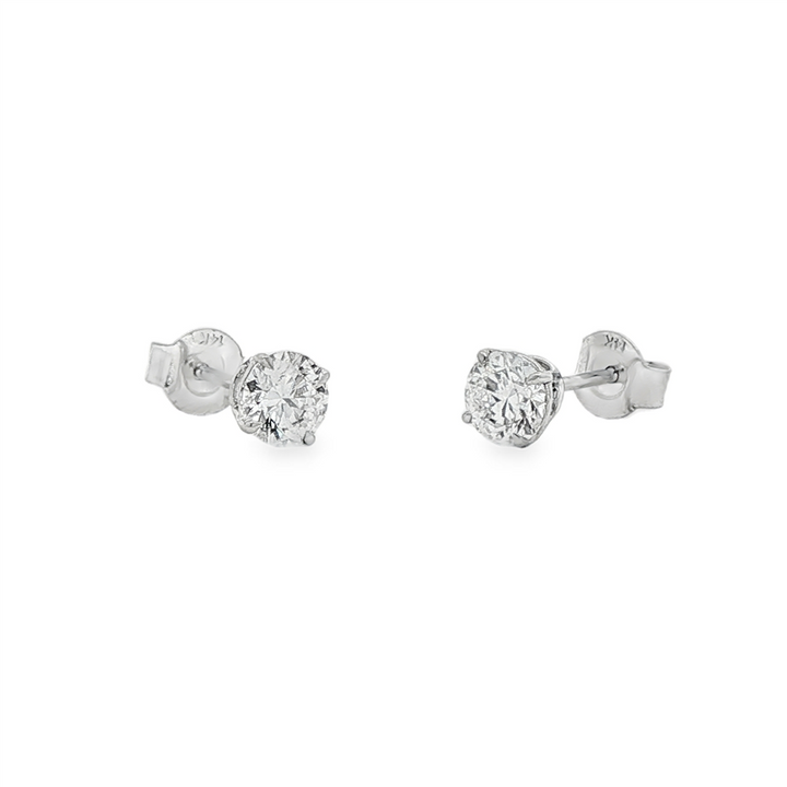 14K White Gold Lab Grown Diamond Stud Earrings – 1.13ctw.