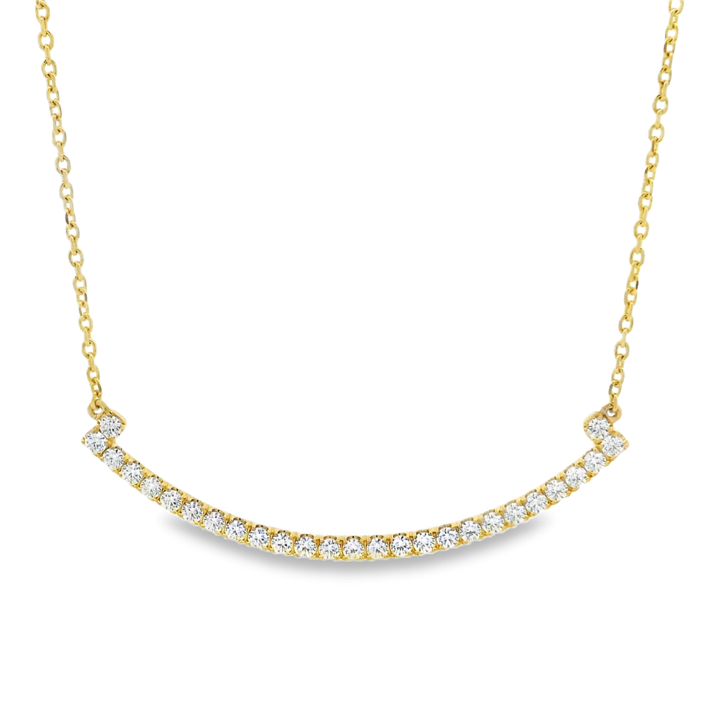 14K Yellow Gold Smile-L Natural Diamond Necklace – 18"