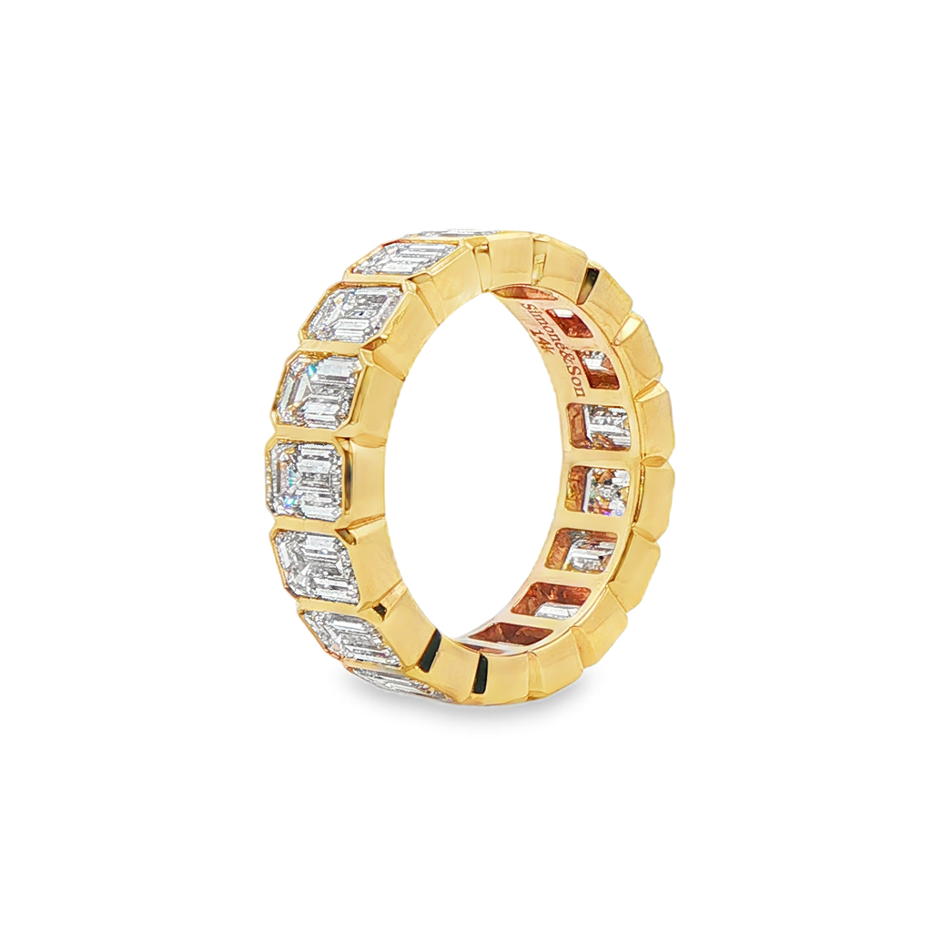 14K Yellow Gold Lab Diamond Emerald-Cut Eternity Band – 6.71ctw.