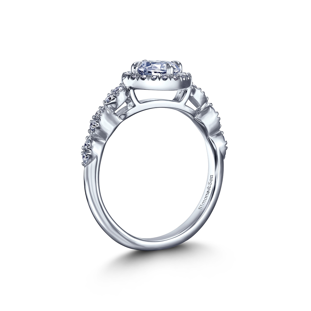 18K White Gold “Dulce” Semi-Mount Engagement Ring – 0.24ctw.