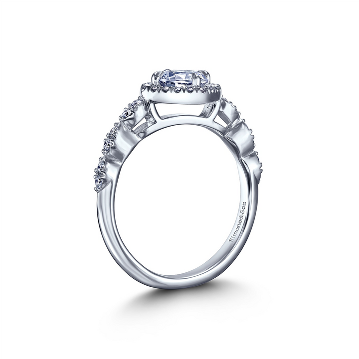 18K White Gold “Dulce” Semi-Mount Engagement Ring – 0.24ctw.