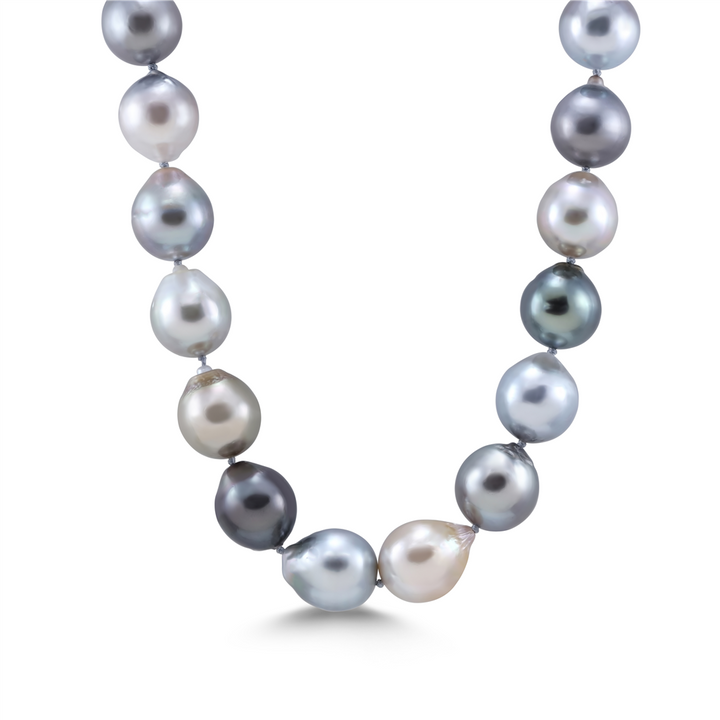 14k Yellow Gold 13mm Baroque Tahitian Pearl Necklace