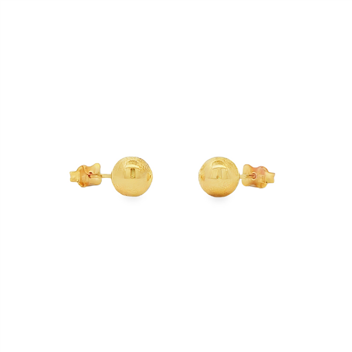 14K Yellow Gold Light Ball Stud Earrings 7mm – 1.15g