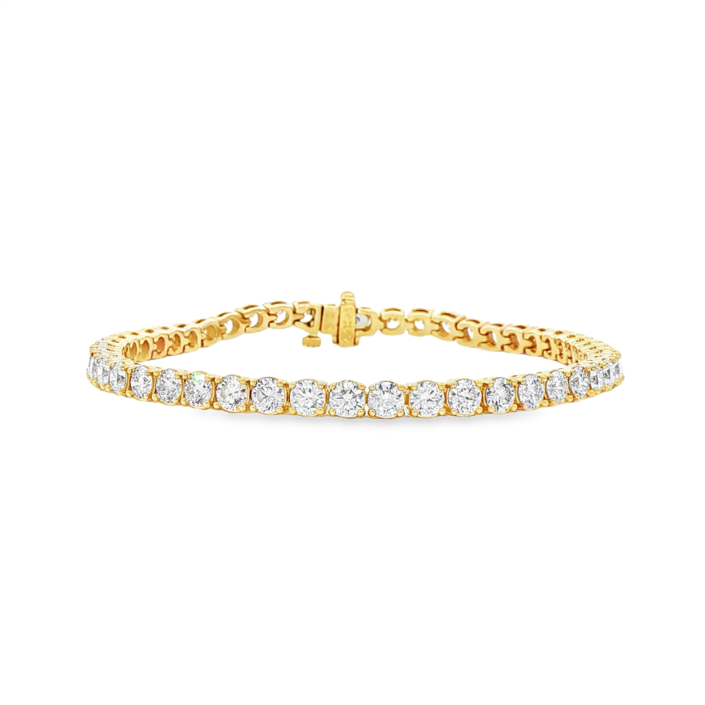 14K Yellow Gold 3.9mm Lab Grown Diamond Tennis Bracelet – 7.32ctw.