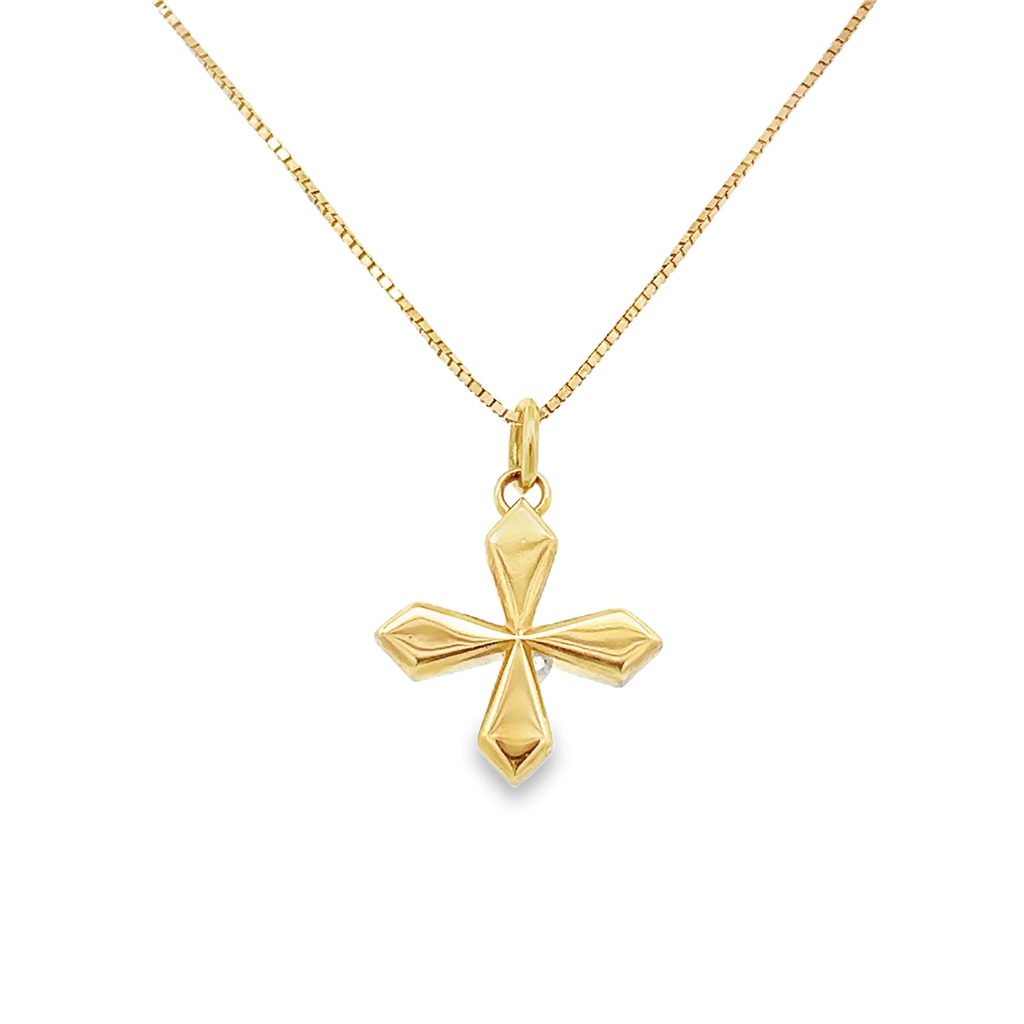 18K Yellow Gold Small Cross Pendant – 3.2g