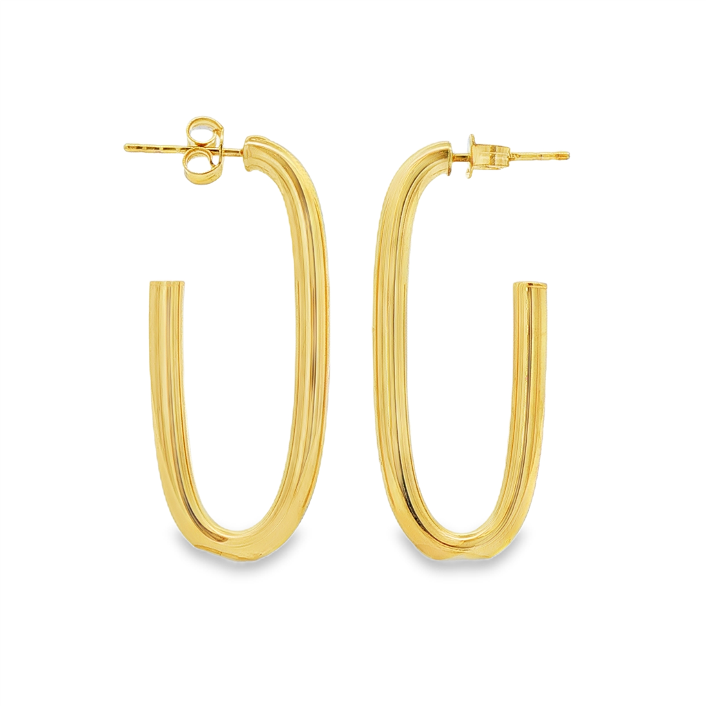 14K Yellow Gold "J" Large Hoop Earrings – 2.2g