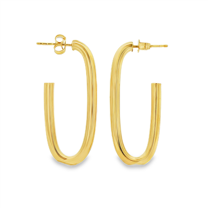 14K Yellow Gold "J" Large Hoop Earrings – 2.2g