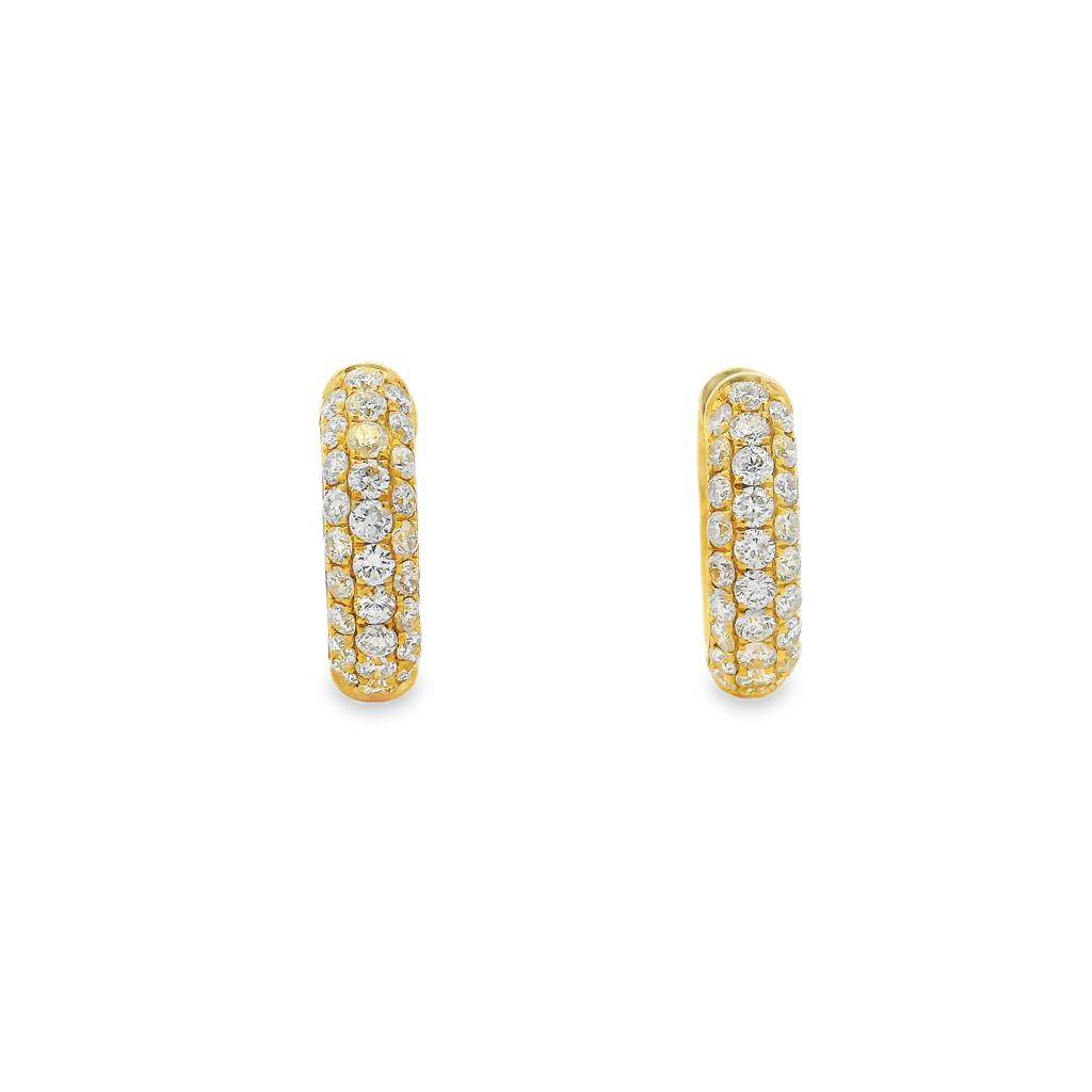 14K Yellow Gold 16x4.1mm Natural Diamond Hoop Earrings – 1.09ctw.