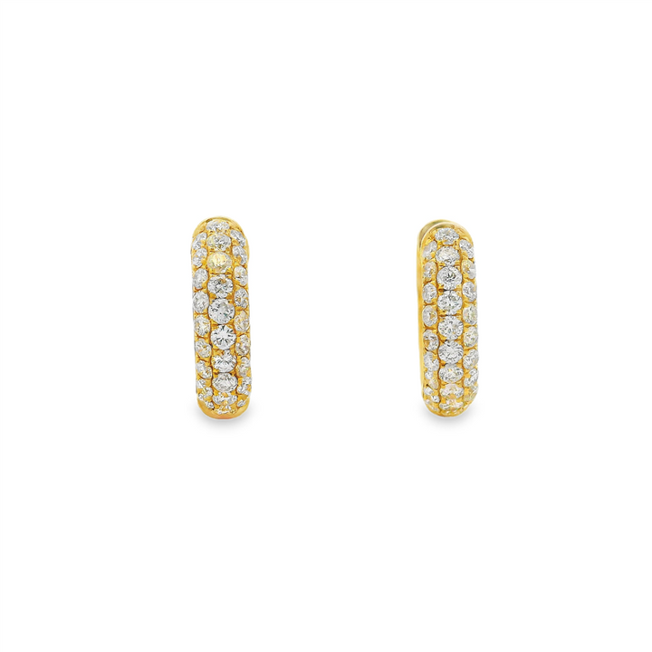 14K Yellow Gold 16x4.1mm Natural Diamond Hoop Earrings – 1.09ctw.