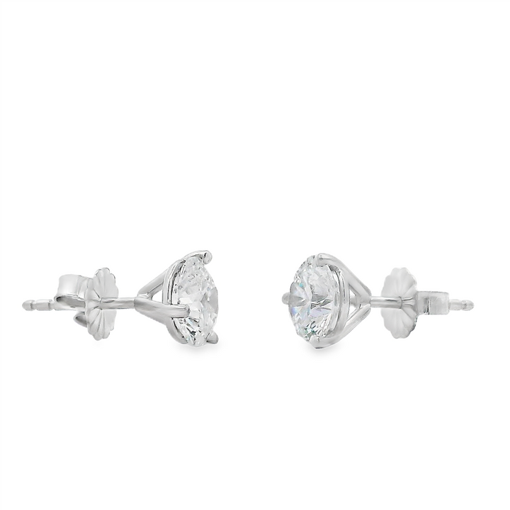 14K White Gold Lab Grown Diamond Stud Earrings – 2.10ctw.