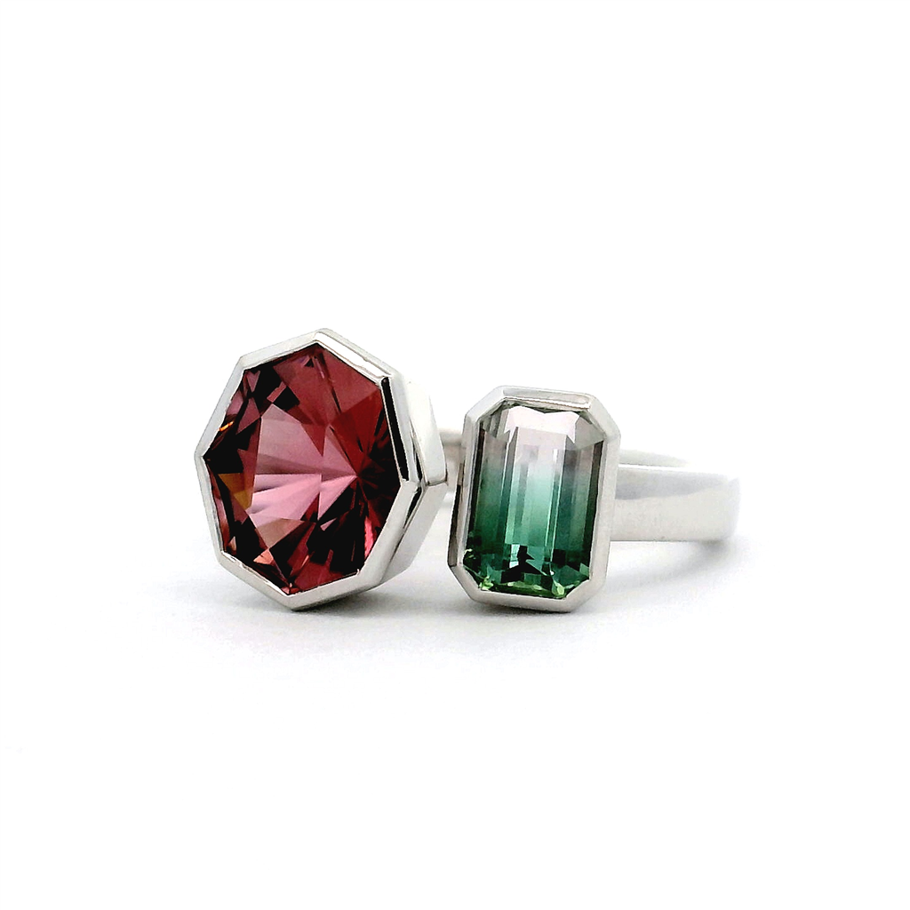 14K Yellow Gold Toi et Moi Tourmaline Ring – 3.60ctw.