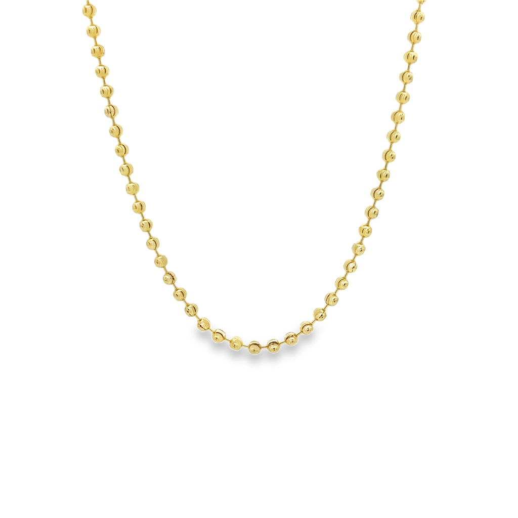 14KY Diamond-Cut Mezza Luna Chain 16" – 2.5mm, 8.2g