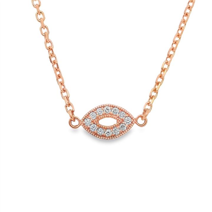 14K Rose Gold Marquise Diamond Station Necklace – 0.54ctw.