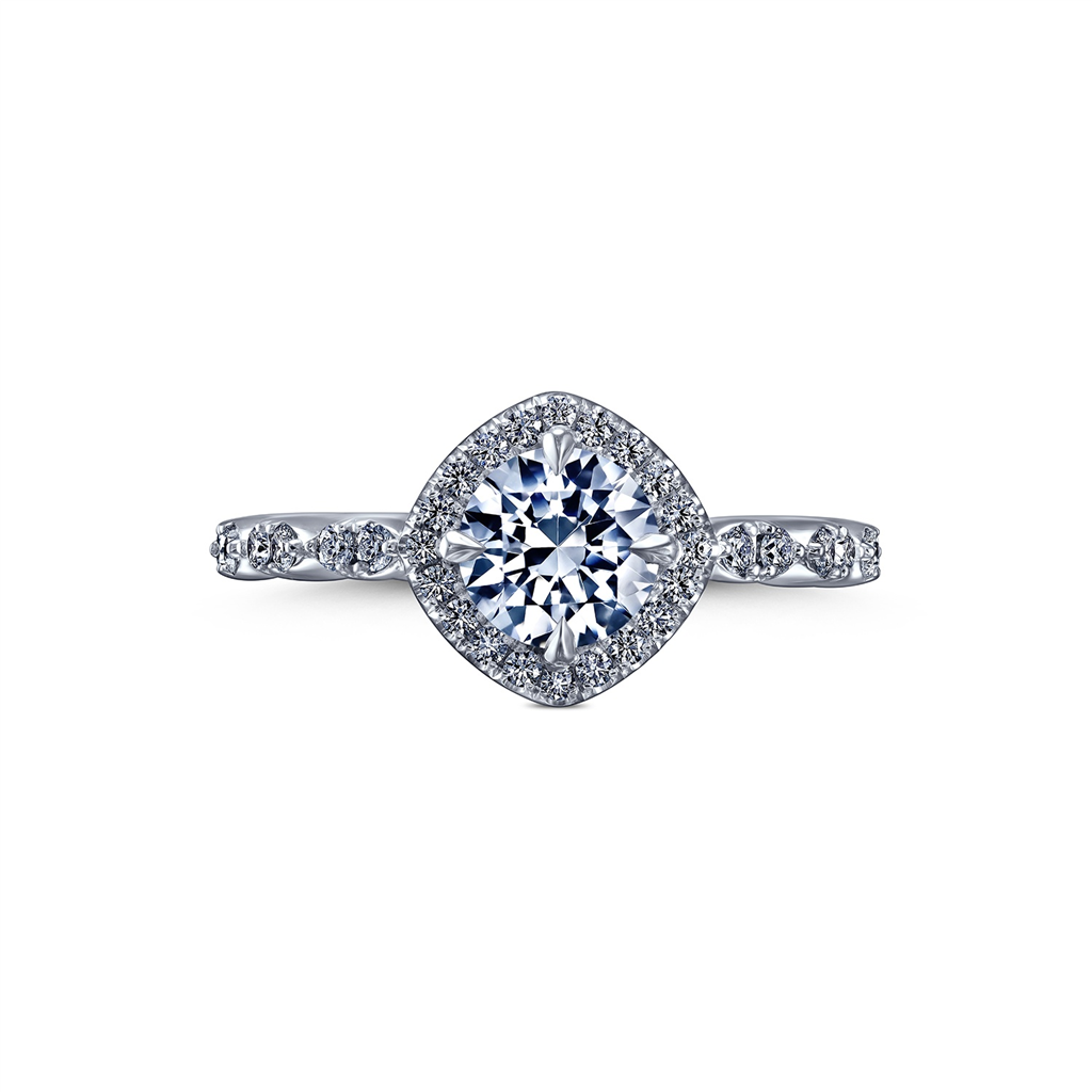 18K White Gold “Dulce” Semi-Mount Engagement Ring – 0.24ctw.
