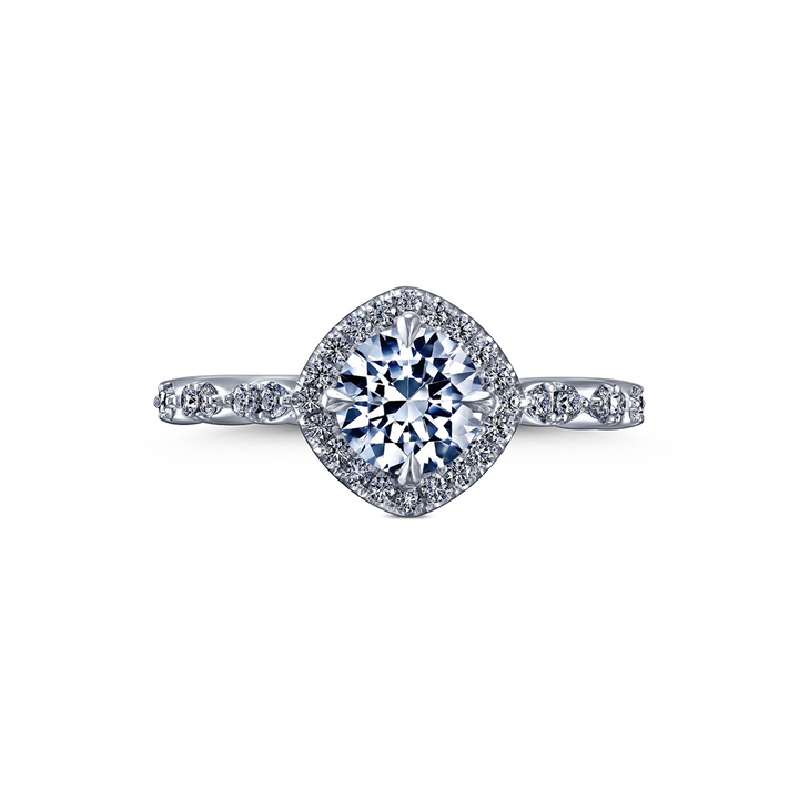 18K White Gold “Dulce” Semi-Mount Engagement Ring – 0.24ctw.