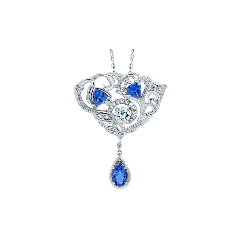 14K White Gold Tanzanite Pendant