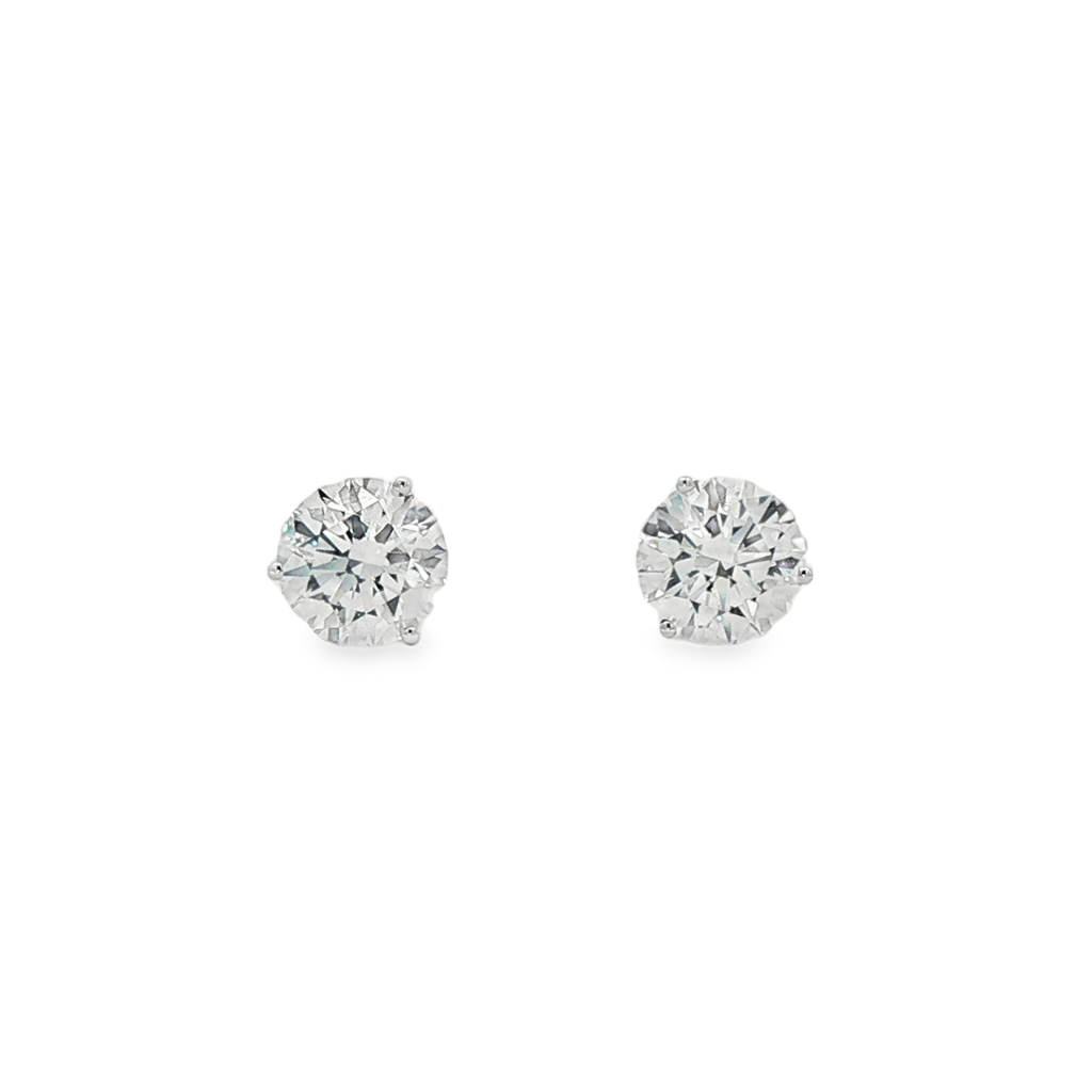 14K White Gold Lab Grown Diamond Stud Earrings – 4.09ctw.