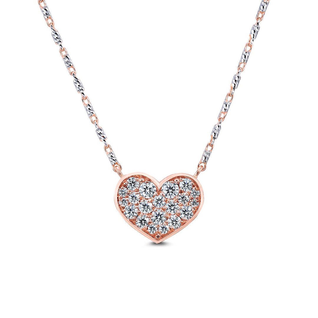 14k Rose Gold - .23ctw Diamond Heart Pendant