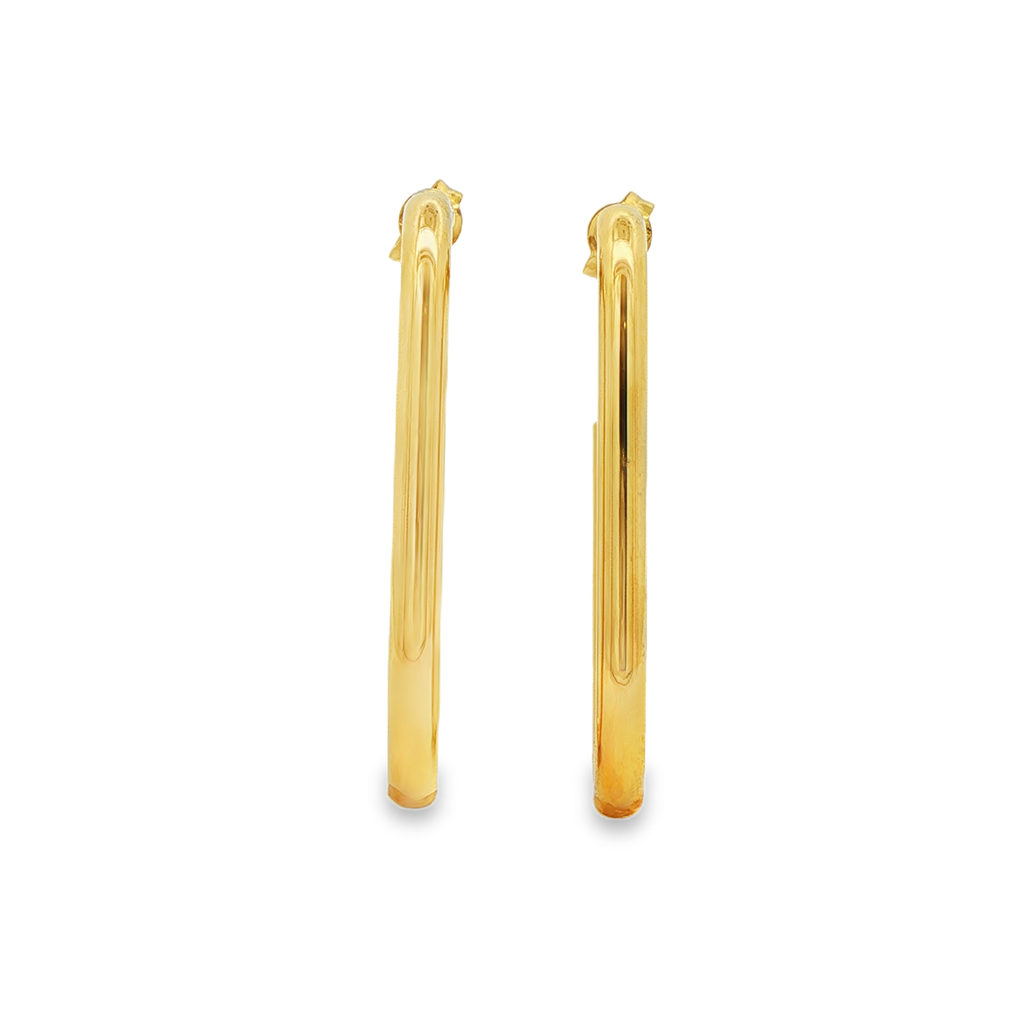 14K Yellow Gold "J" Large Hoop Earrings – 2.2g
