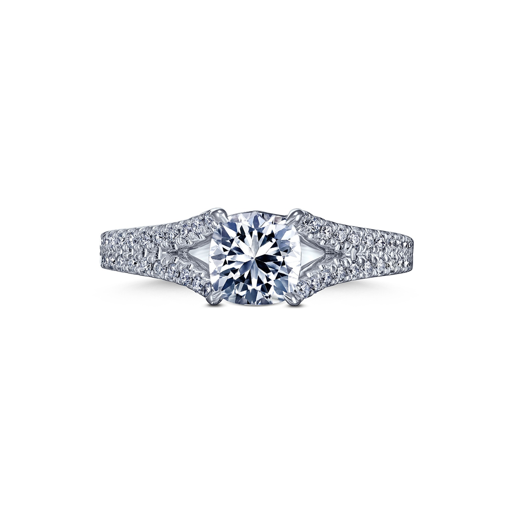 Estate 14K White Gold Diamond Semi-Mount Ring – 0.30ctw.