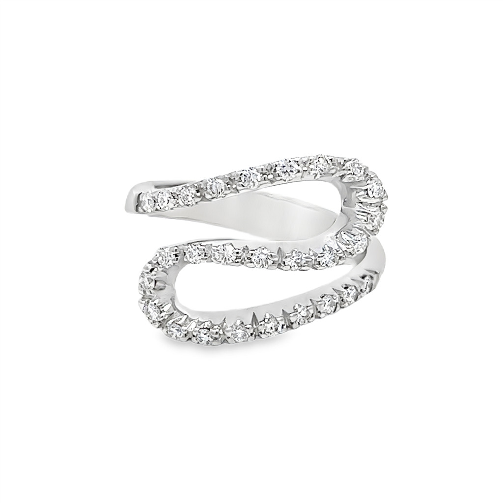 18K White Gold “S” Design Diamond Ring – 0.42ctw.