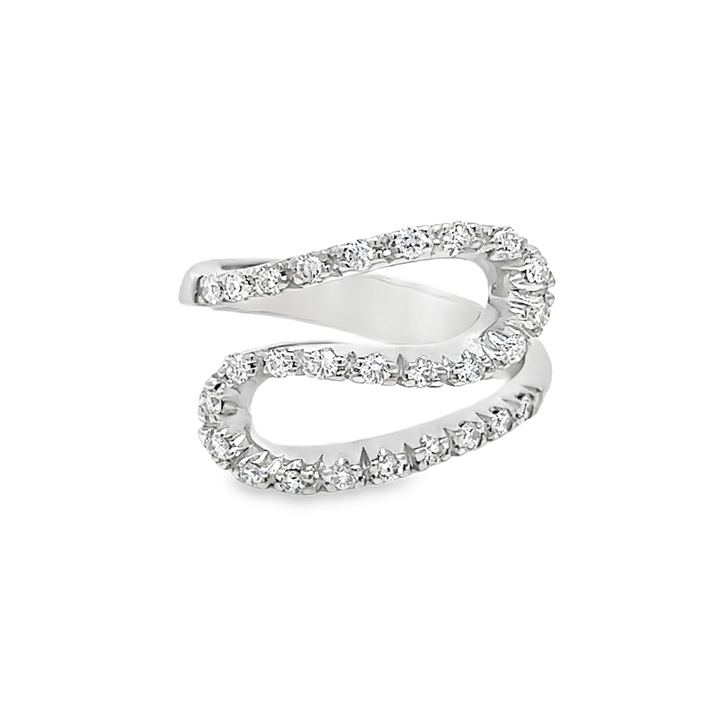 18K White Gold “S” Design Diamond Ring – 0.42ctw.