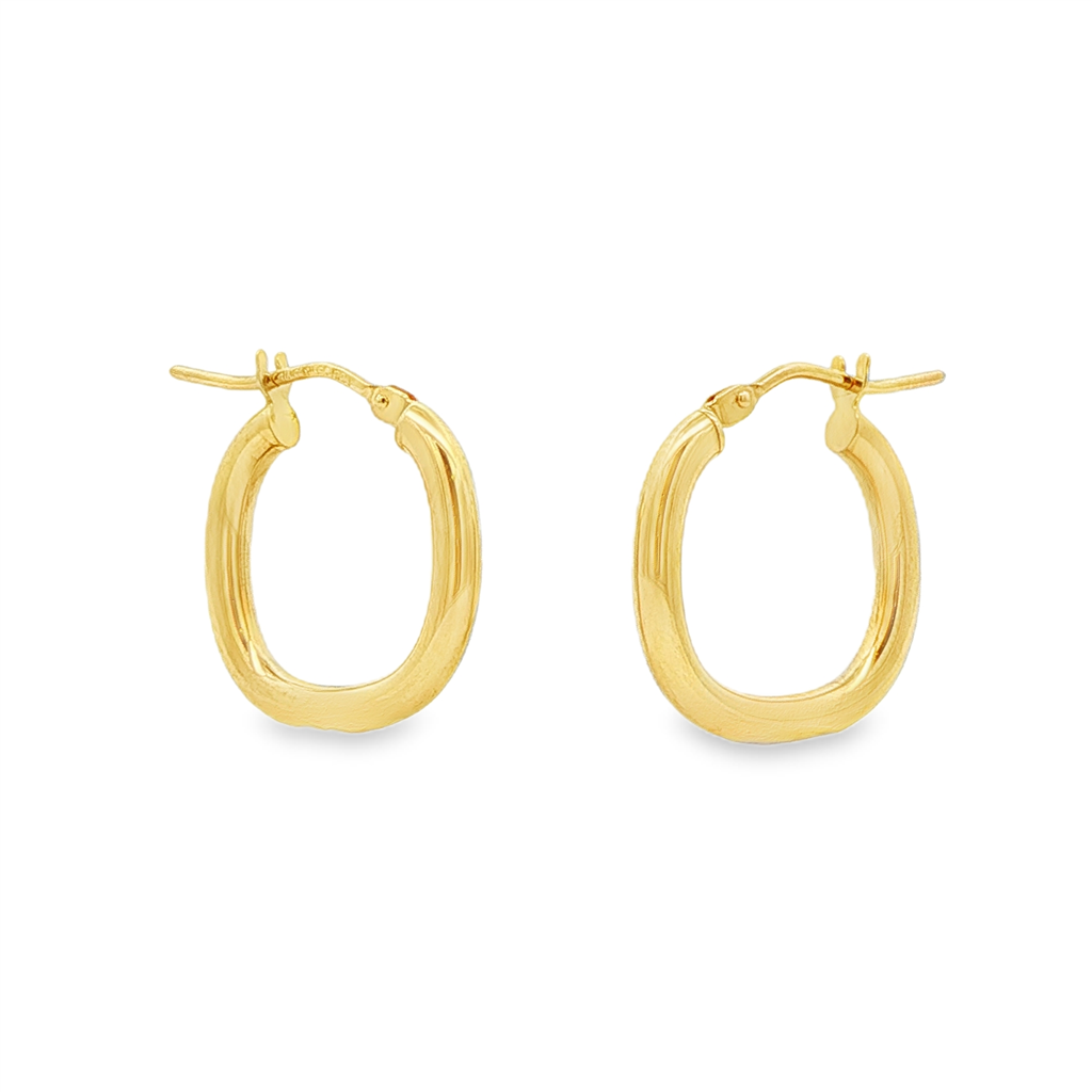 14K Yellow Gold Medium Square Hoop Earrings – 1.2g
