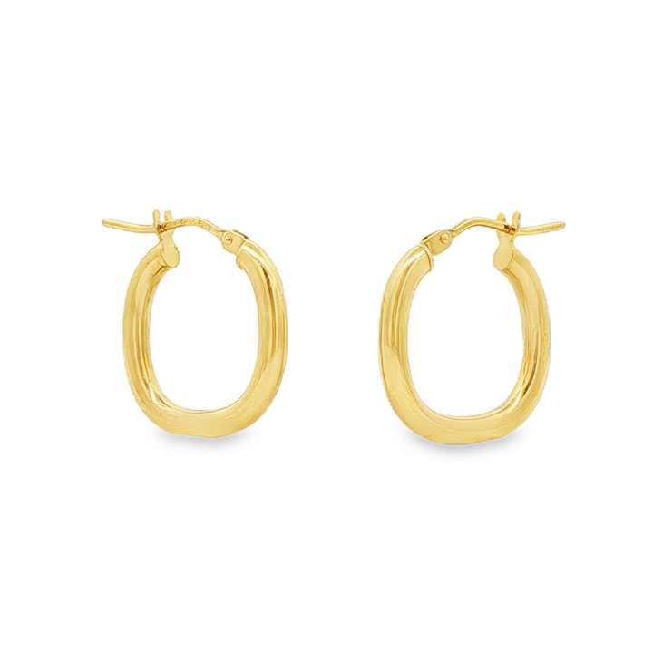 14K Yellow Gold Medium Square Hoop Earrings – 1.2g