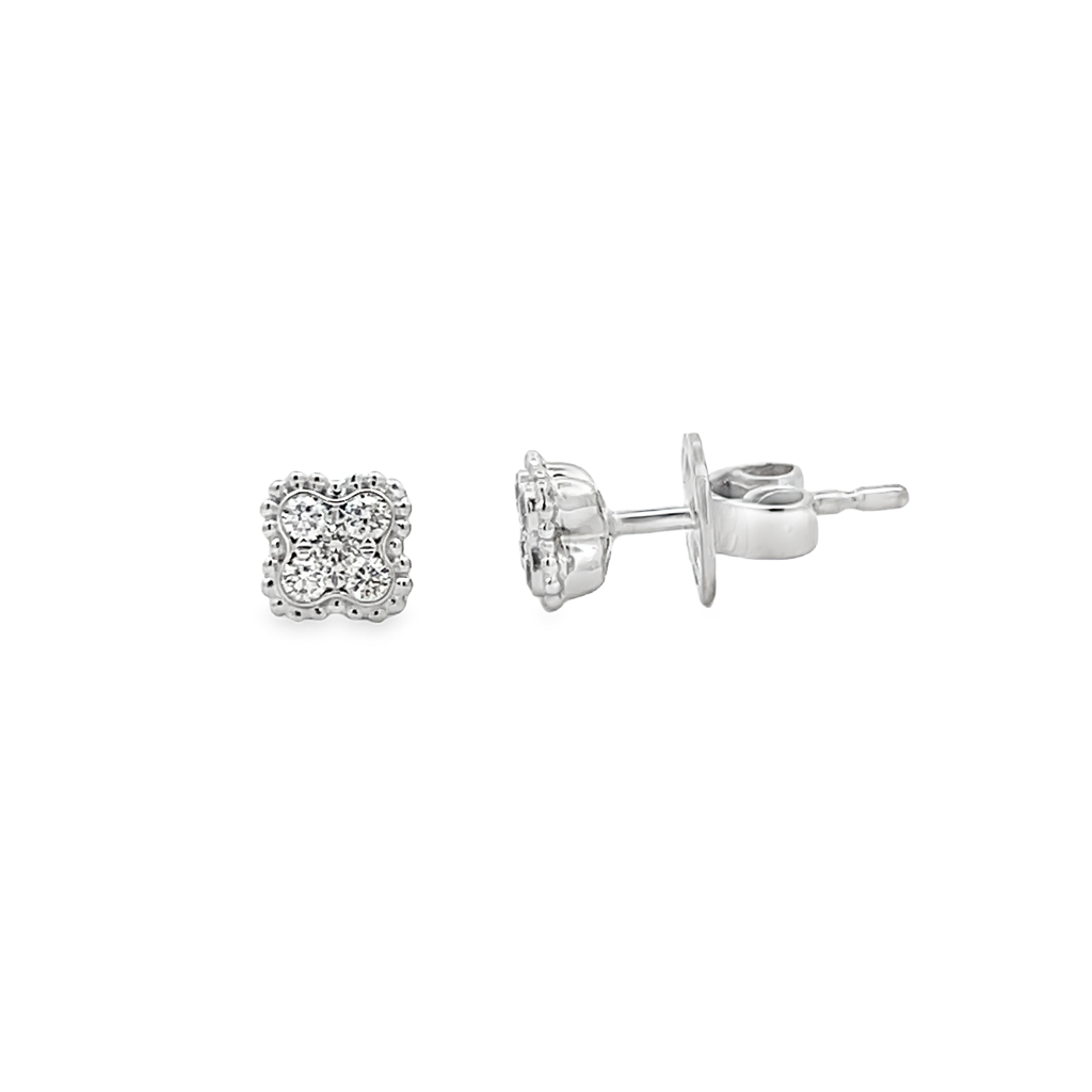 14K White Gold Motif Diamond Stud Earrings – 0.22ctw
.