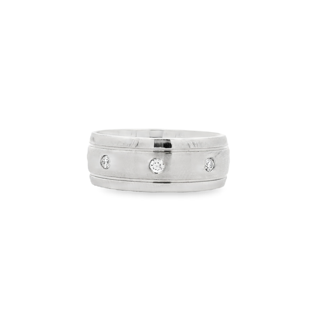 Palladium 8mm Men’s Band – 0.24ctw.