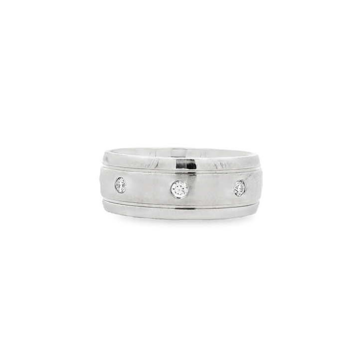 Palladium 8mm Men’s Band – 0.24ctw.