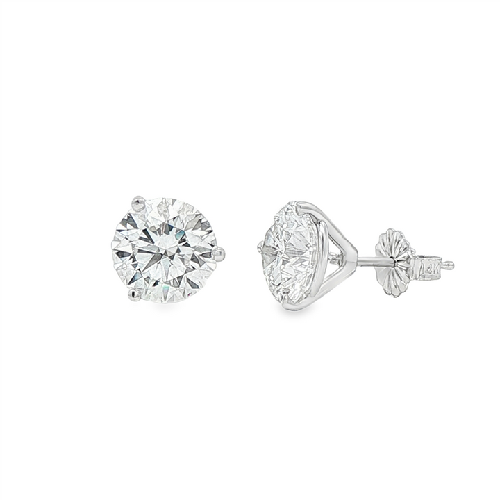 14K White Gold Lab Diamond Stud Earrings – 4.09ctw.