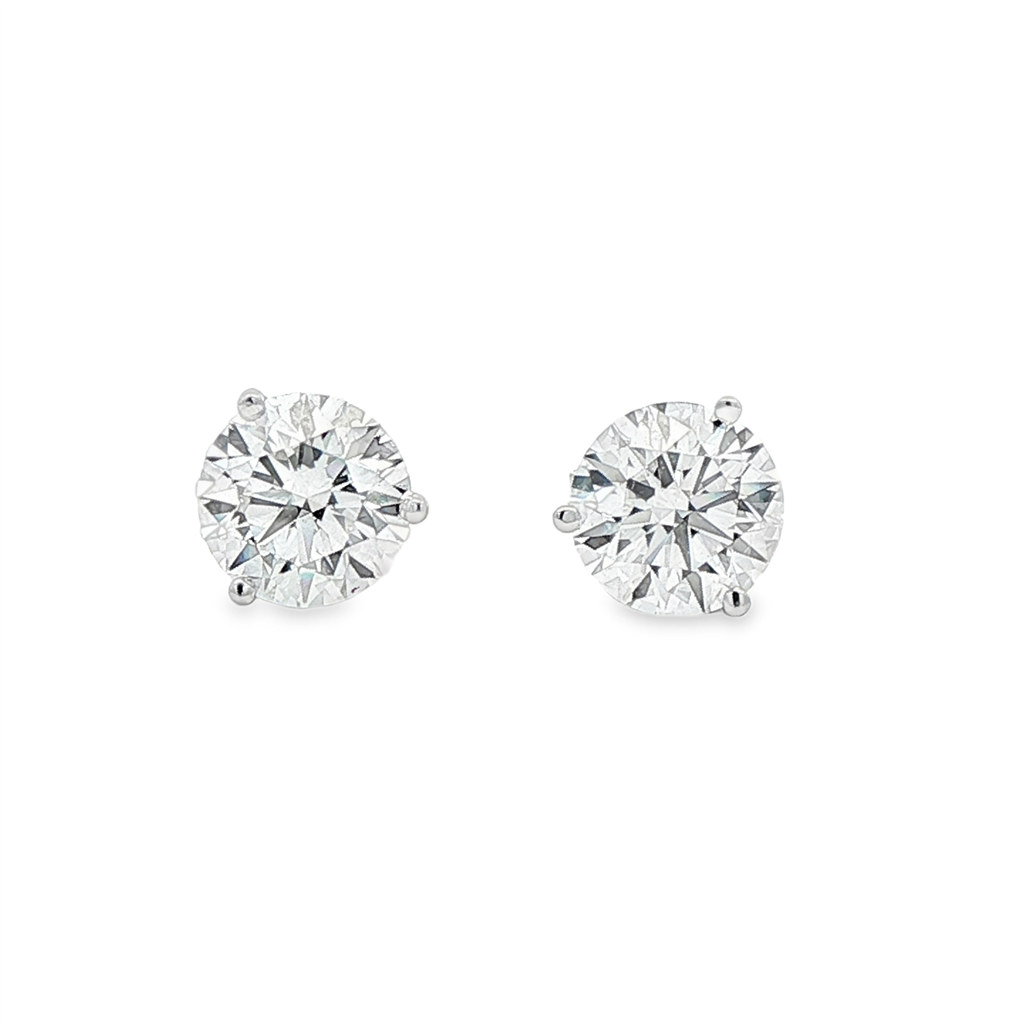 14K White Gold Lab Diamond Stud Earrings – 4.09ctw.