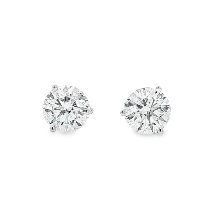 14K White Gold Lab Diamond Stud Earrings – 4.09ctw.