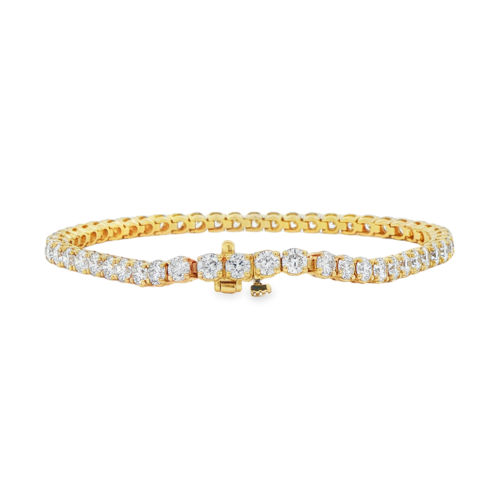 14K Yellow Gold Lab Grown Diamond 3.7mm Tennis Bracelet – 7.20ctw.