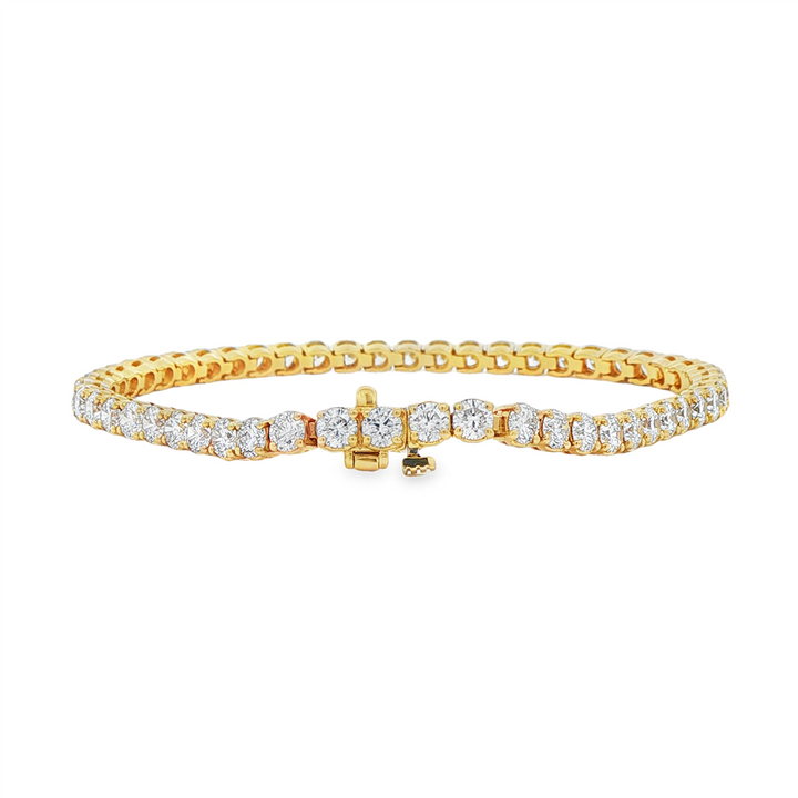14K Yellow Gold Lab Grown Diamond 3.7mm Tennis Bracelet – 7.20ctw.