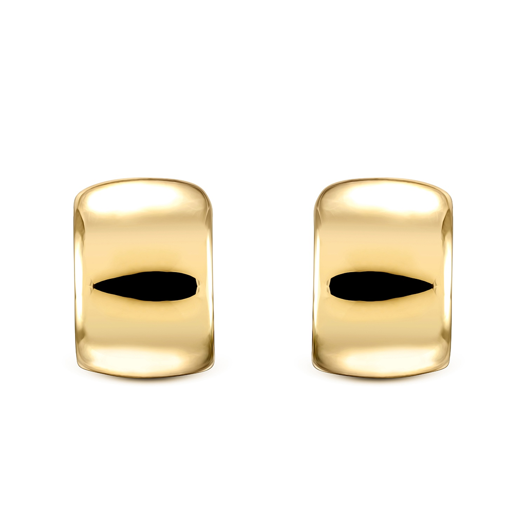 14K Yellow Gold Electroform Huggie Earrings – 5.2g
