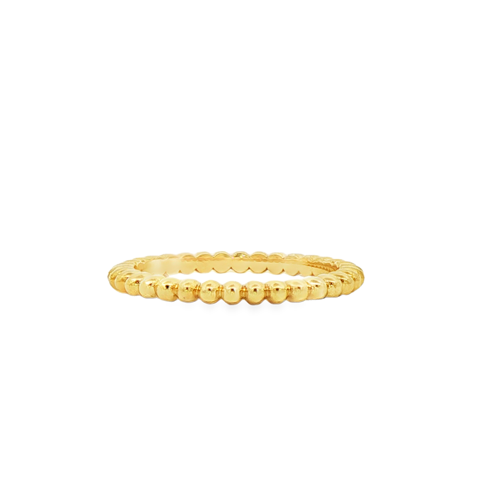18K Yellow Gold Beaded Band – 1.9mm, 2.4g