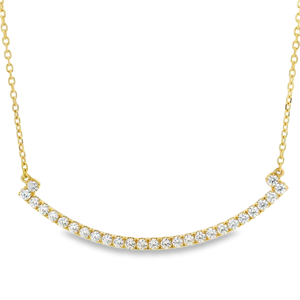 14K Yellow Gold Smile-L Natural Diamond Necklace – 18"